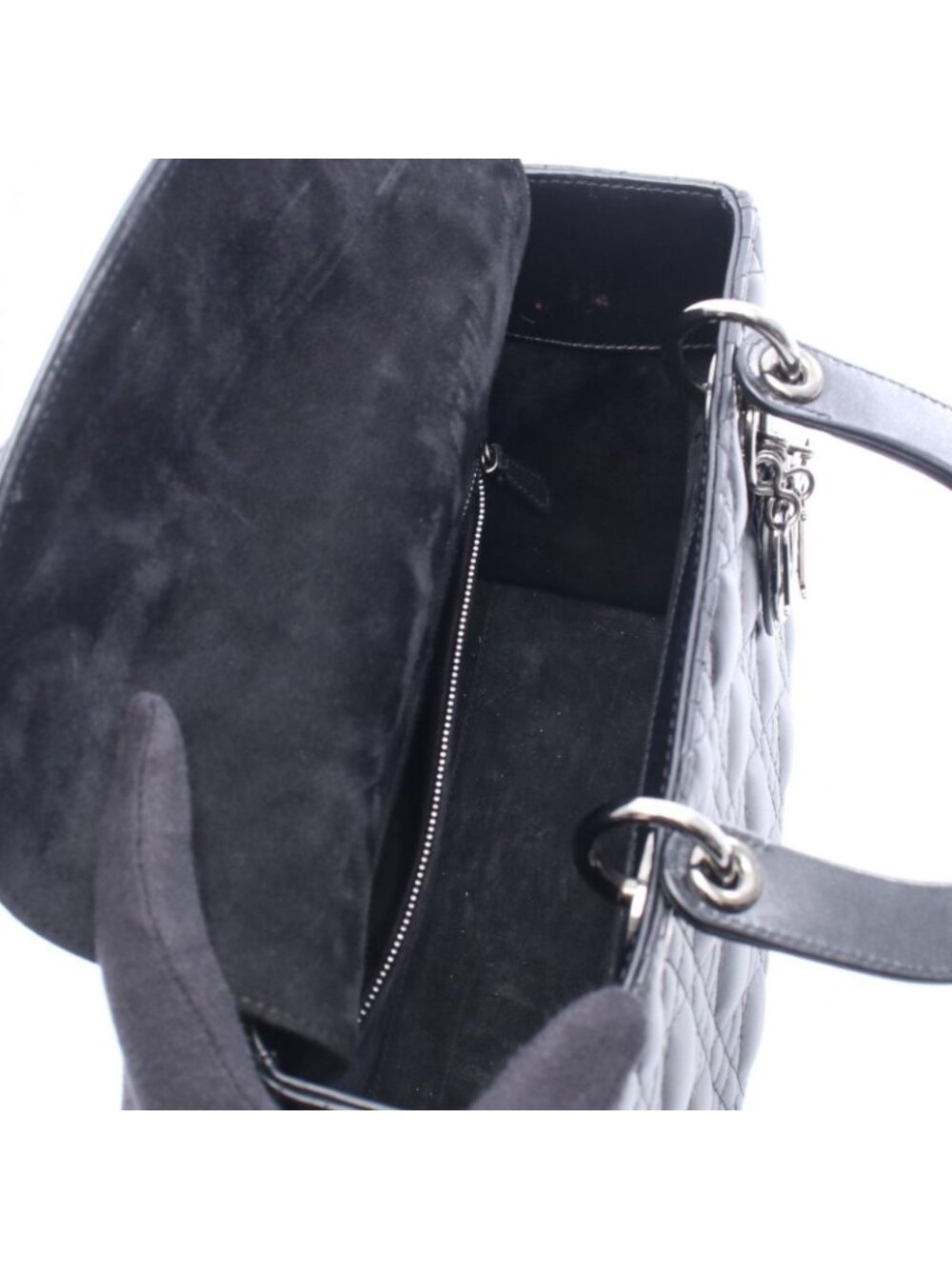 Dior Handbag Lady Dior Cannage 2-Way Black Leather - Picture 3 of 7